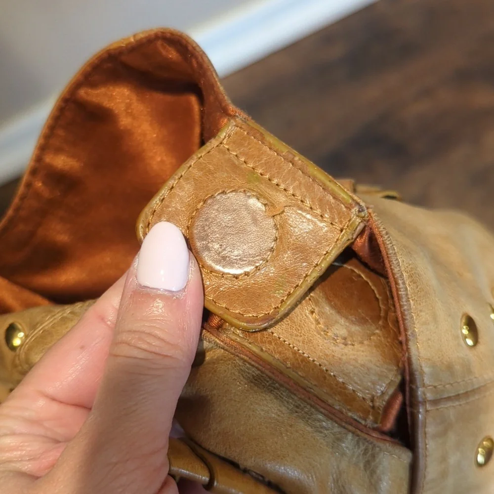 Sabina leather studded boho bag